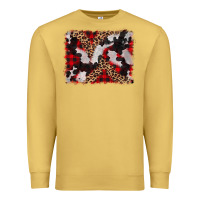 Antique Gold cowhide buffalo plaid leopad background Premium Sweatshirt - CowCowDesign