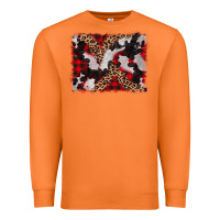 Carrot cowhide buffalo plaid leopad background Premium Sweatshirt - CowCowDesign