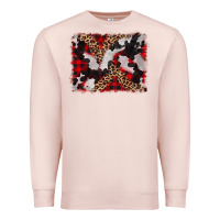 Pale Pink cowhide buffalo plaid leopad background Premium Sweatshirt - CowCowDesign