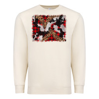 Sandshell cowhide buffalo plaid leopad background Premium Sweatshirt - CowCowDesign