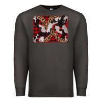 Smoke cowhide buffalo plaid leopad background Premium Sweatshirt - CowCowDesign