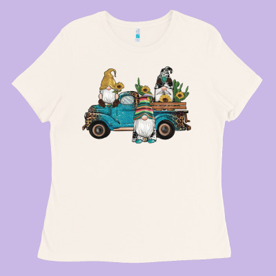 Western Gnomes Truck Sunflowers Cactus Gemstone Leopard Glitter Serape Ladies Tee Designed By Artiststas