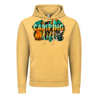 Vintage Mustard camping life Vintage Hoodie - NancyCooperArtShop