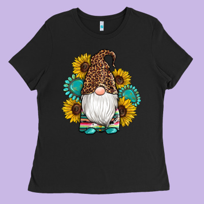 Western Gnomes Sunflowers Gemstones Leopard Serape Cowhide Glitter Ladies Tee Designed By Artiststas