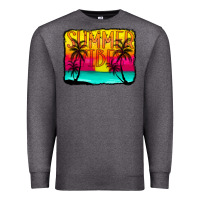 Charcoal Heather summer vibes Premium Sweatshirt - CowCowDesign