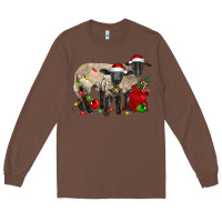 Chestnut Christmas Suffolk Sheep And Baby Suffolk Sheep Long Sleeve Tee - LillyAllenDesigns