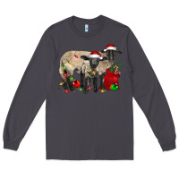 Smoke Christmas Suffolk Sheep And Baby Suffolk Sheep Long Sleeve Tee - LillyAllenDesigns