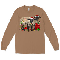 Toasted Coconut Christmas Suffolk Sheep And Baby Suffolk Sheep Long Sleeve Tee - LillyAllenDesigns