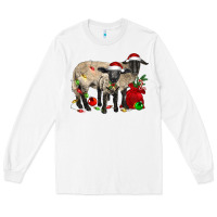 White Christmas Suffolk Sheep And Baby Suffolk Sheep Long Sleeve Tee - LillyAllenDesigns