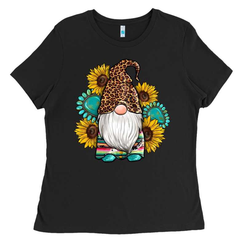 Western Gnomes Sunflowers Gemstones Leopard Serape Cowhide Glitter Ladies Tee by Artiststas | Teevron