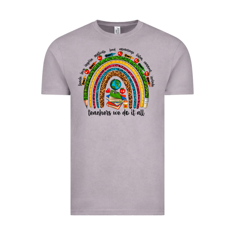 Teachers We Do It All Rainbow Vintage Tee by NancyCooperArtShop | Teevron