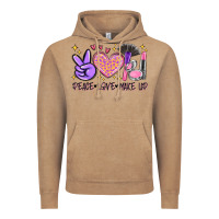 Vintage Coffee peace love make up Vintage Hoodie - MaliasSmallBusiness