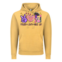 Vintage Mustard peace love make up Vintage Hoodie - MaliasSmallBusiness