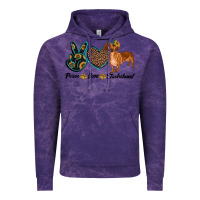 Cloud Purple peace love dachshund Vintage Hoodie - RanaPortraitStore