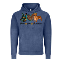 Vintage Denim peace love dachshund Vintage Hoodie - RanaPortraitStore