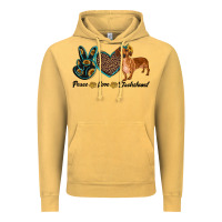 Vintage Mustard peace love dachshund Vintage Hoodie - RanaPortraitStore