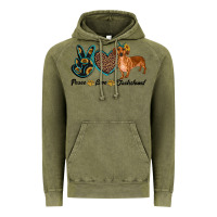 Vintage Olive peace love dachshund Vintage Hoodie - RanaPortraitStore
