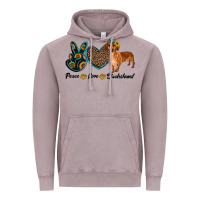 Vintage Zinc peace love dachshund Vintage Hoodie - RanaPortraitStore