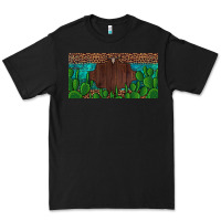 Black western cactus leopard and turquoise custom nametext license plate Premium Tee - Artiststas