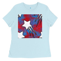Baby Blue Glitter 4th Of July Seamless Pattern Ladies Tee - BundleAndBundleShop