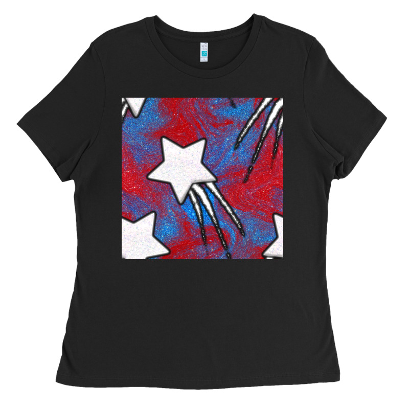 Glitter 4th Of July Seamless Pattern Ladies Tee by BundleAndBundleShop | Teevron