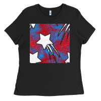 Black Glitter 4th Of July Seamless Pattern Ladies Tee - BundleAndBundleShop