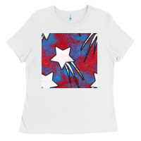 White Glitter 4th Of July Seamless Pattern Ladies Tee - BundleAndBundleShop