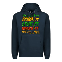 Navy Black history learn it live it make it 365 days Premium Hoodie - HowdyJamesFarm