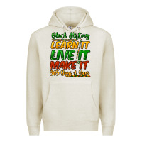 Oatmeal Heather Black history learn it live it make it 365 days Premium Hoodie - HowdyJamesFarm