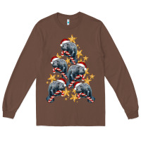 Chestnut Christmas Tree With Manatee Long Sleeve Tee - LillyAllenDesigns