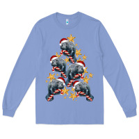Colony Blue Christmas Tree With Manatee Long Sleeve Tee - LillyAllenDesigns