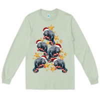 Matcha Christmas Tree With Manatee Long Sleeve Tee - LillyAllenDesigns