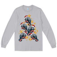 Moon Dust Christmas Tree With Manatee Long Sleeve Tee - LillyAllenDesigns