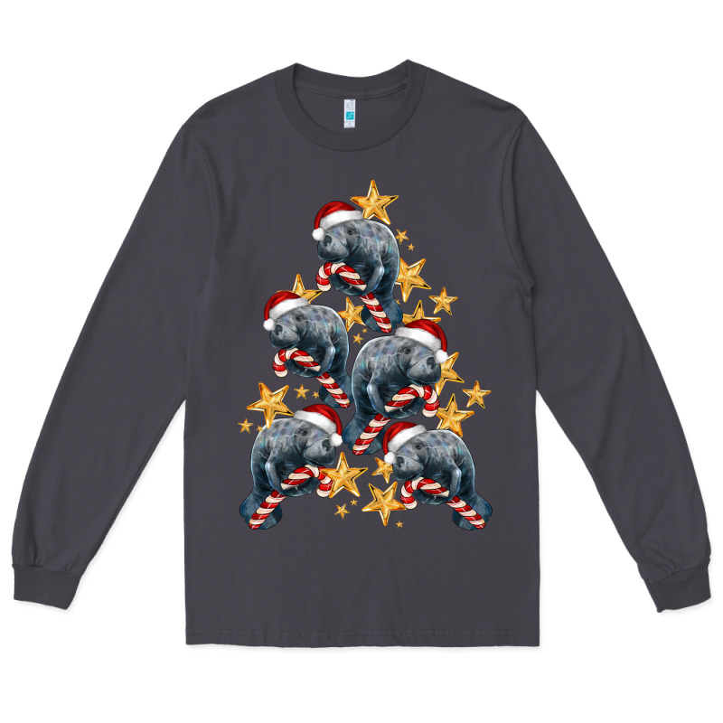 Christmas Tree With Manatee Long Sleeve Tee by LillyAllenDesigns | Teevron