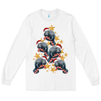 White Christmas Tree With Manatee Long Sleeve Tee - LillyAllenDesigns