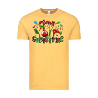 Vintage Mustard merry christmas hair dresser Vintage Tee - MaliasSmallBusiness