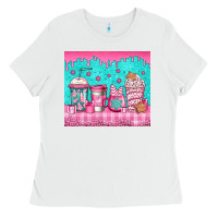 White pink christmas coffee Ladies Tee - Jasminsmagicworld