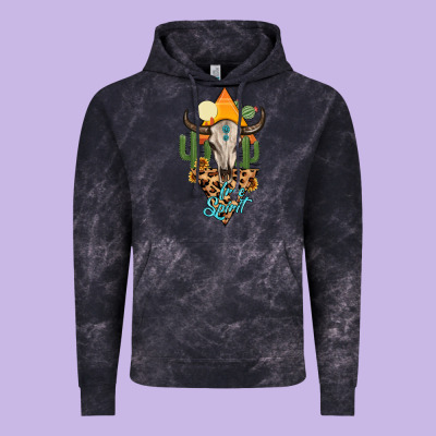 Free Spirit Bull Skull Vintage Hoodie Designed By Maliassmallbusiness