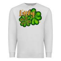 Dove Grey St. Patrick's Lucky and shamrock Premium Sweatshirt - OliviaCreatesArt