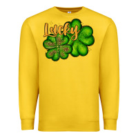 Lemon St. Patrick's Lucky and shamrock Premium Sweatshirt - OliviaCreatesArt