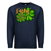 Navy St. Patrick's Lucky and shamrock Premium Sweatshirt - OliviaCreatesArt