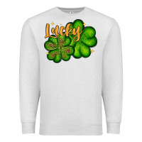 Oatmeal Heather St. Patrick's Lucky and shamrock Premium Sweatshirt - OliviaCreatesArt