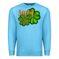 Ocean Blue St. Patrick's Lucky and shamrock Premium Sweatshirt - OliviaCreatesArt