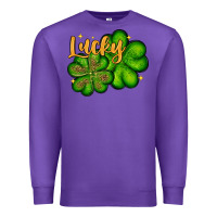 Purple St. Patrick's Lucky and shamrock Premium Sweatshirt - OliviaCreatesArt