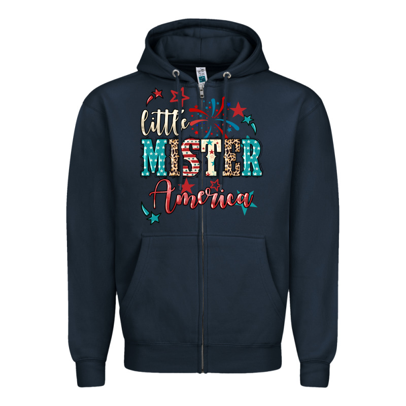 Little Mister America 4th Of July Zipper Hoodie by HowdyJamesFarm | Teevron