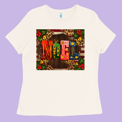 Noel Mistletoe Christmas Ladies Tee Designed By Adodesignshop