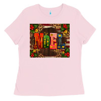 Bubblegum Pink noel mistletoe Christmas Ladies Tee - AdoDesignShop