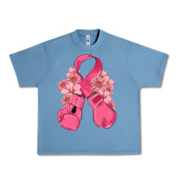 Pebble Blue breast cancer with boxing gloves Urban Heavy Tee - MaliasSmallBusiness