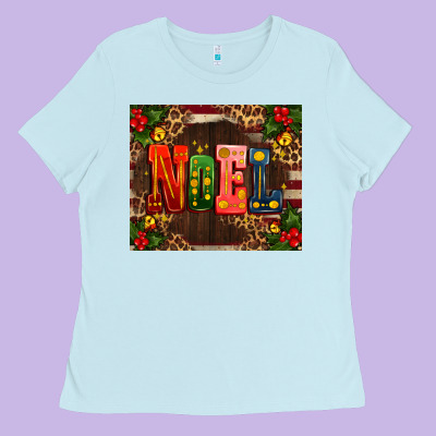 Noel Mistletoe Christmas Ladies Tee Designed By Adodesignshop