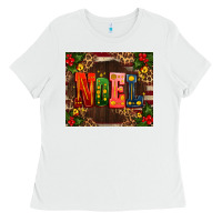 White noel mistletoe Christmas Ladies Tee - AdoDesignShop